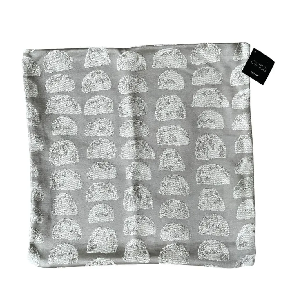 (2) Z Gallerie Naomi Decorative Pillow Covers 22x22 Gray & White $120 New